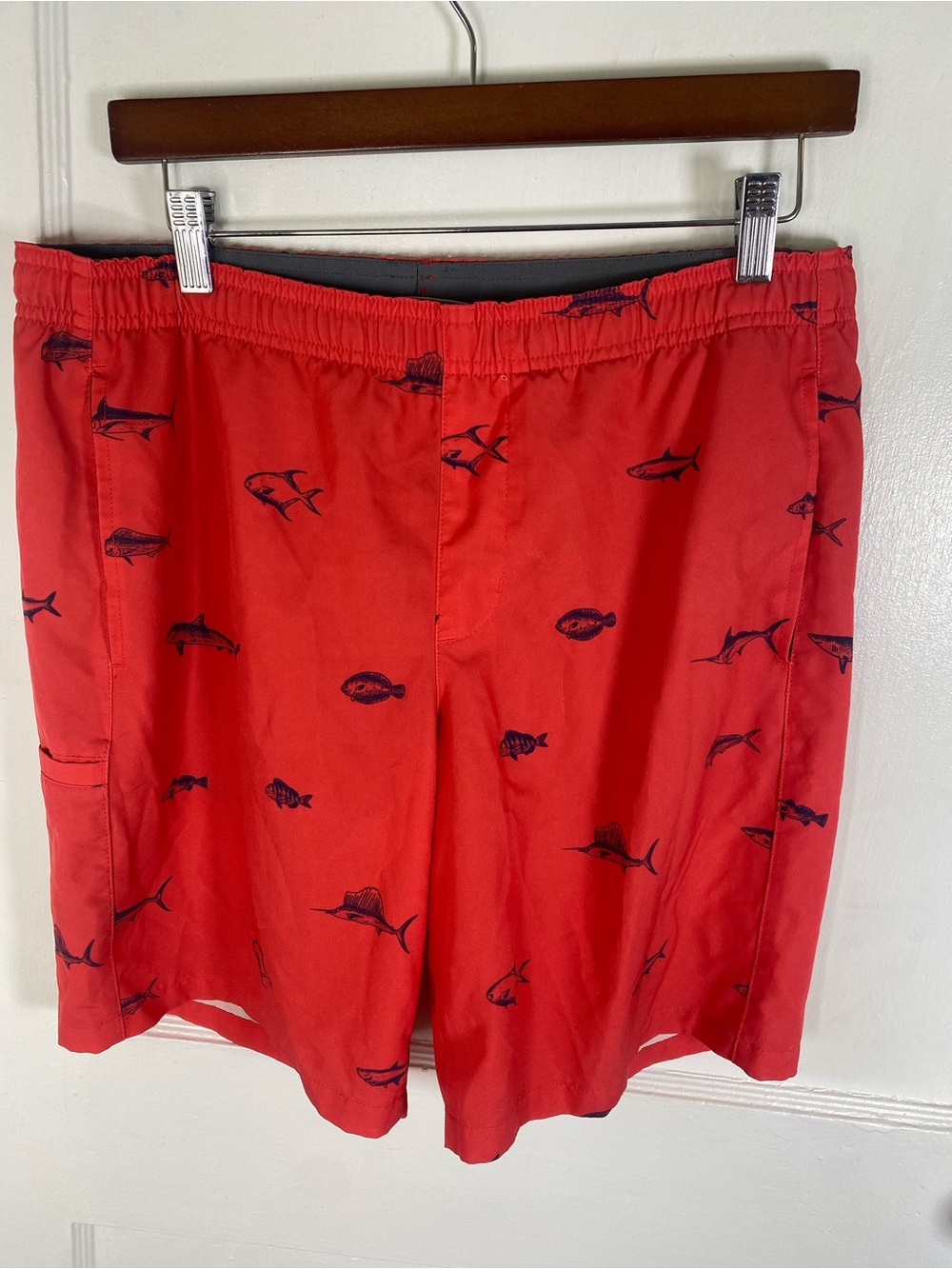 Field & Stream 2 Pair Bundle Men's Red Fish-Print Swim Trunks
